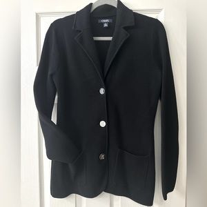 Chaps Black Button Down Sweater Blazer